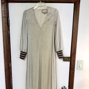 Alexis Cream Sequin Long Sleeve Dress